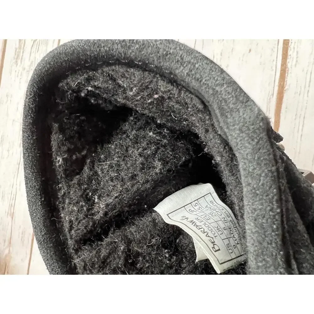 Bearpaw Toddler Black Suede Winter Boots, Size‎ 9